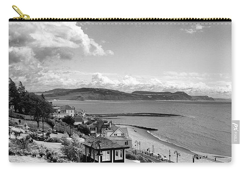 Blackandwhitephotography Carry-all Pouch featuring the photograph Lyme Regis And Lyme Bay, Dorset by John Edwards