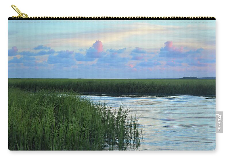 Water Zip Pouch featuring the photograph Machete Flats at Dusk by Jerry Griffin