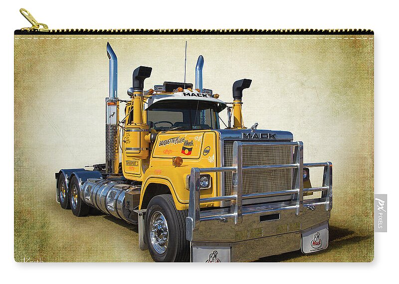 Mack Zip Pouch featuring the photograph Mack Truck by Keith Hawley