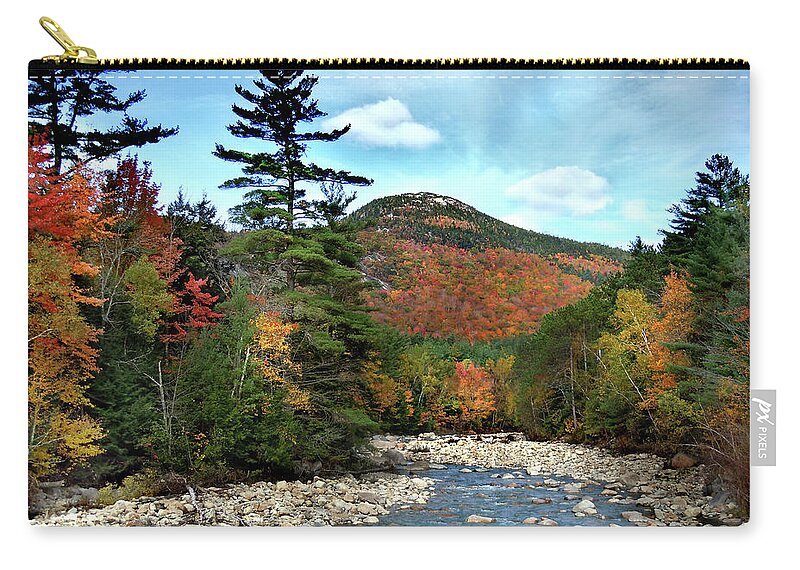 Autumn Zip Pouch featuring the photograph Mad River by Welch and Dickey by Nancy Griswold