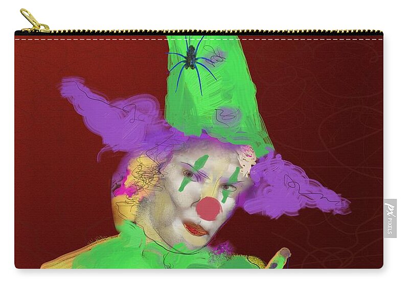 Victor Shelley Zip Pouch featuring the painting Madge IN Costume by Victor Shelley