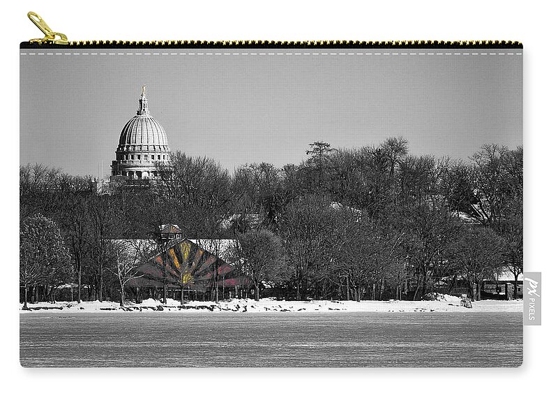Capitol Zip Pouch featuring the photograph Madison Capitol and Zoo 3 by Steven Ralser