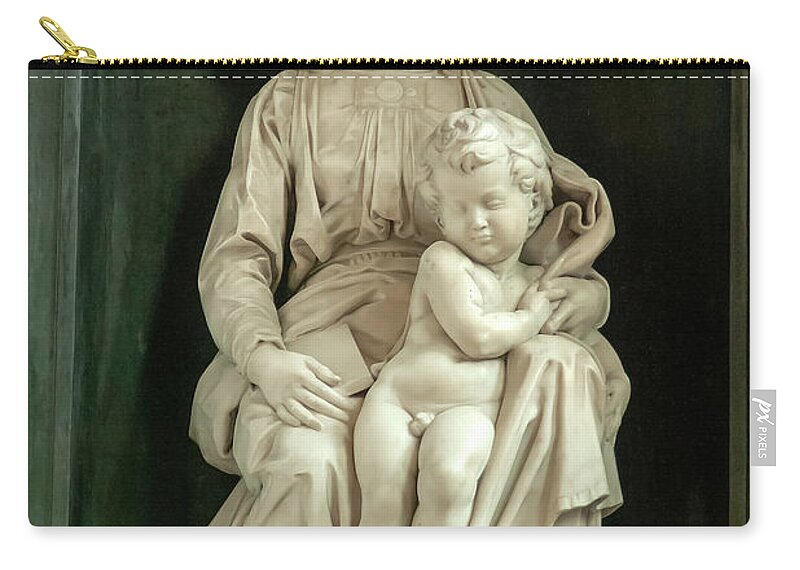Marble Zip Pouch featuring the photograph Madonna and Child by Michelangelo by Jacky Telem