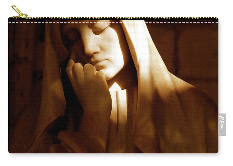 Madonna Sculpture Zip Pouch featuring the photograph Madonna by David Chasey