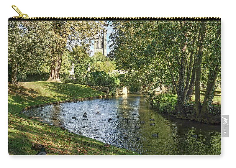 Oxford England Zip Pouch featuring the photograph Magdalen from the River Cherwell by Joe Winkler