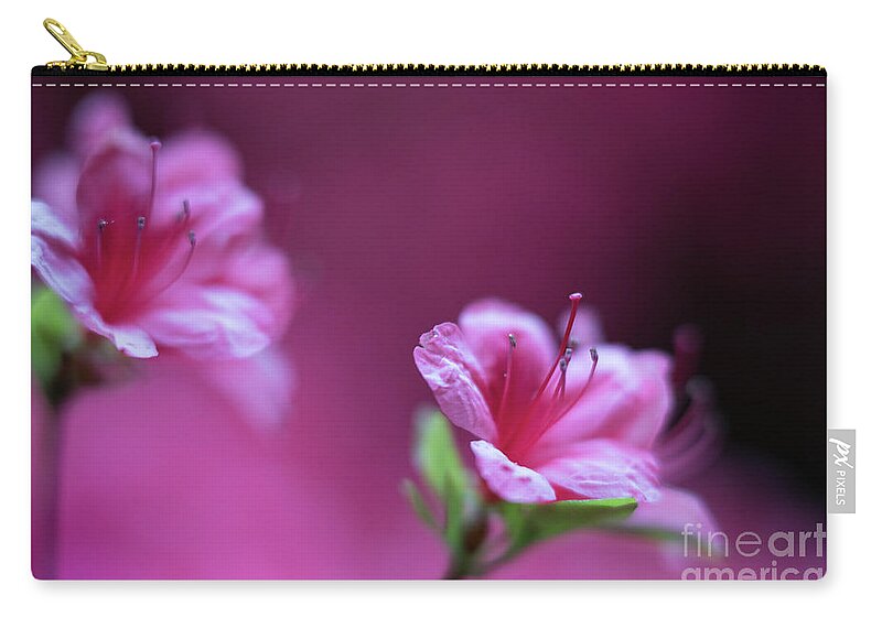 Azaleas Zip Pouch featuring the photograph Magenta Flowers Azaleas by Mike Reid