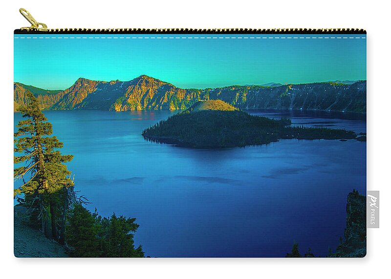Crater Lake Zip Pouch featuring the photograph Magic Hour by Doug Scrima