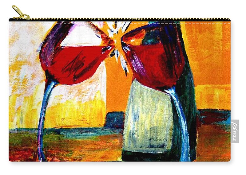 Wine Paintings Zip Pouch featuring the painting Magic by Julie Lueders 