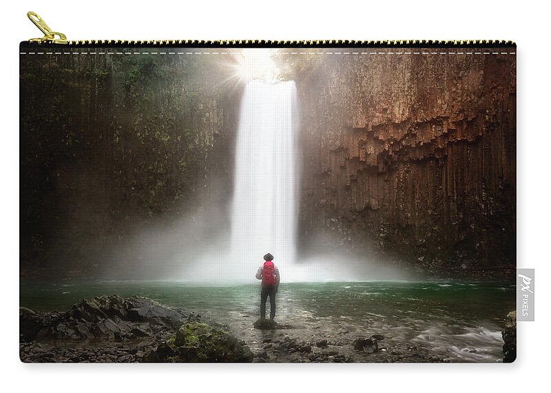Abiqua Falls Zip Pouch featuring the photograph Magic Moment by Nicki Frates