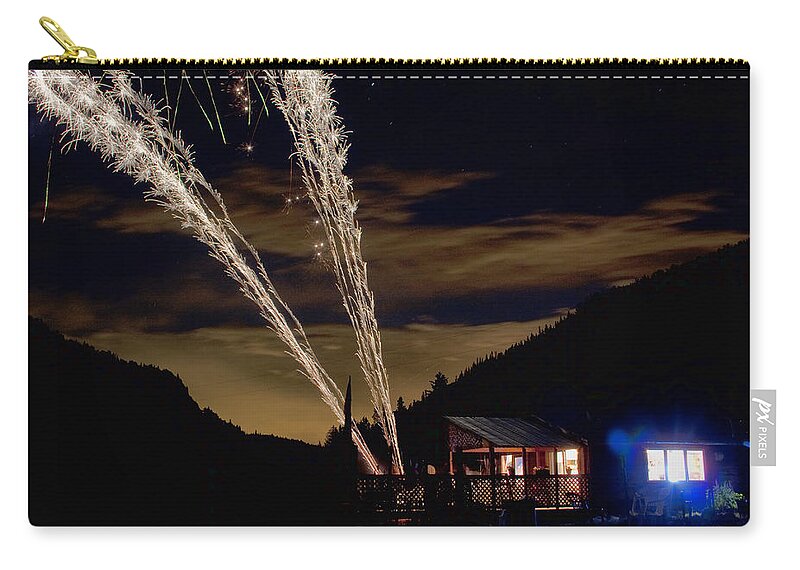 Fireworks Zip Pouch featuring the photograph Magic Mountain by James BO Insogna