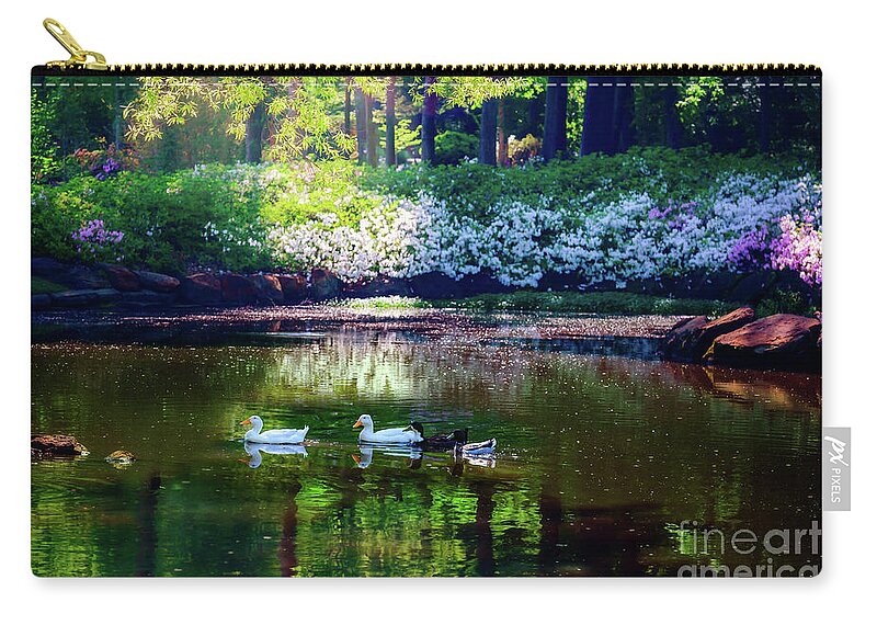 Tamyra Zip Pouch featuring the photograph Magical Beauty at the Azalea Pond by Tamyra Ayles