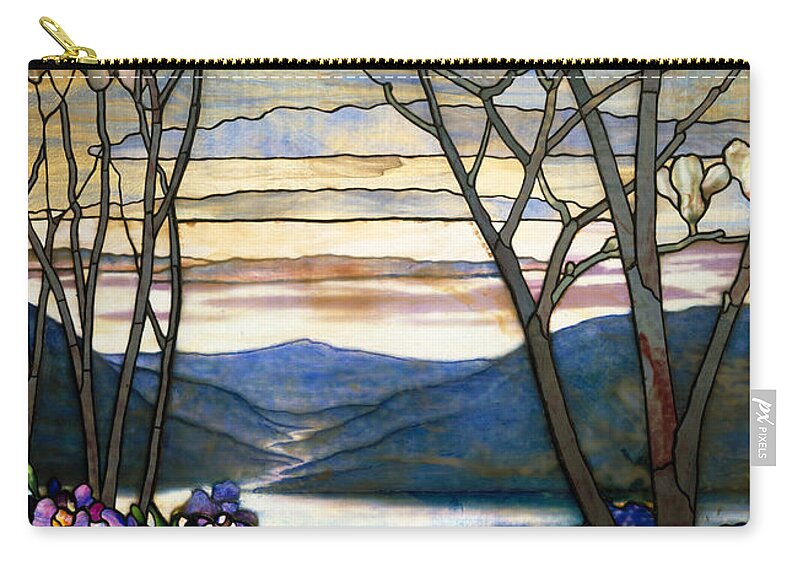 Magnolia Carry-all Pouch featuring the glass art Magnolias and Irises by Louis Comfort Tiffany