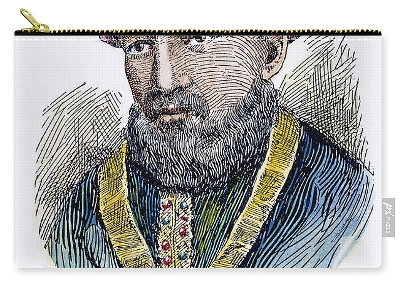 12th Century Zip Pouch featuring the drawing Maimonides by Granger