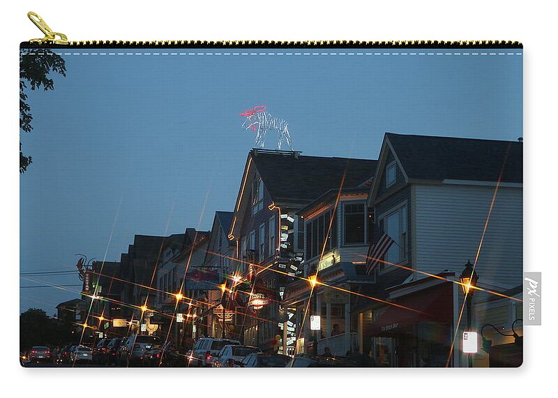 Bar Harbor Zip Pouch featuring the photograph Main Street In Bar Harbor Maine by Living Color Photography Lorraine Lynch