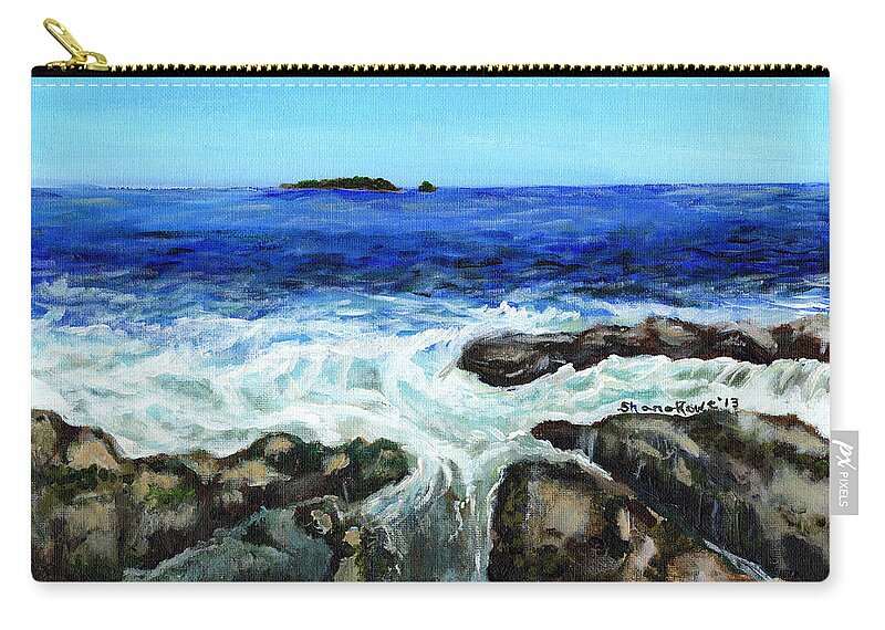 Tide Zip Pouch featuring the painting Maine Tidal Pool by Shana Rowe Jackson
