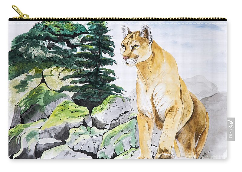 Watercolor Zip Pouch featuring the painting Majestic Domain by Joette Snyder