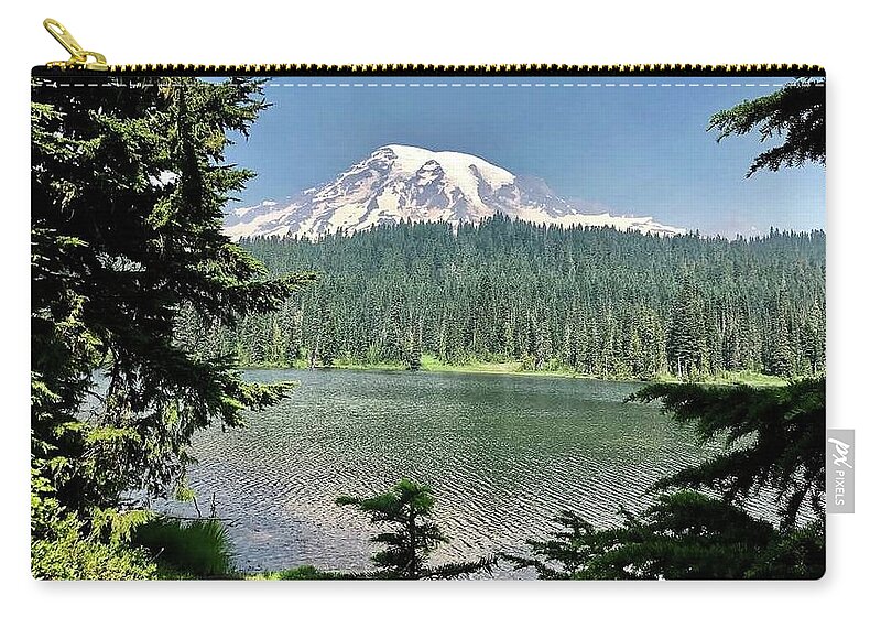 Mount Rainier Zip Pouch featuring the photograph Majestic Mount Rainier by Bruce Bley