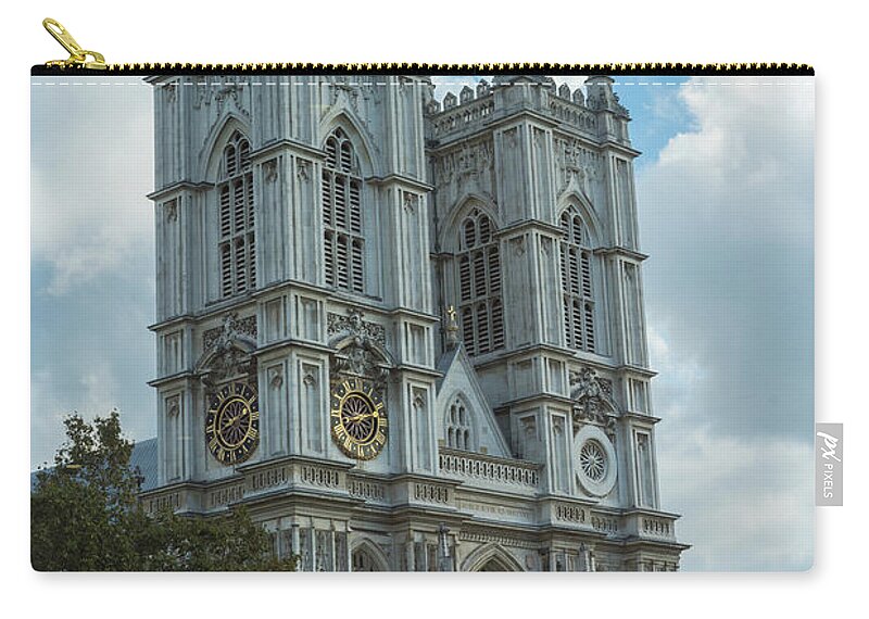 Westminster Abbey Zip Pouch featuring the photograph Majestic Westminster Abbey by Mike Reid