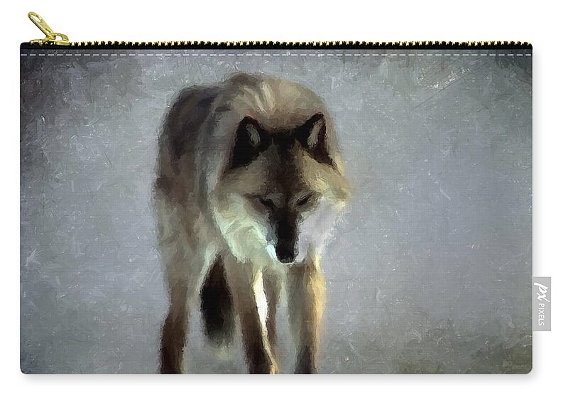 Wolf Carry-all Pouch featuring the photograph Majestic Wolf by David Dehner