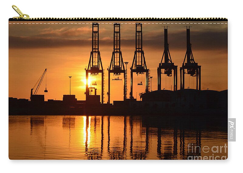 Andalucia Zip Pouch featuring the photograph Malaga - Costa del Sol - Andalucia - Spain - Port at Sunrise by Carlos Alkmin