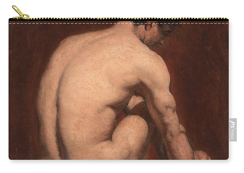  Nude Carry-all Pouch featuring the painting Male Nude from the Rear by William Etty