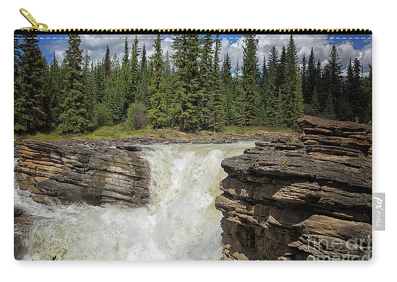 Alberta Zip Pouch featuring the photograph Maligne canyon by Patricia Hofmeester