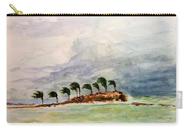 Painting Zip Pouch featuring the painting Malya Jamaica by Nicolas Bouteneff