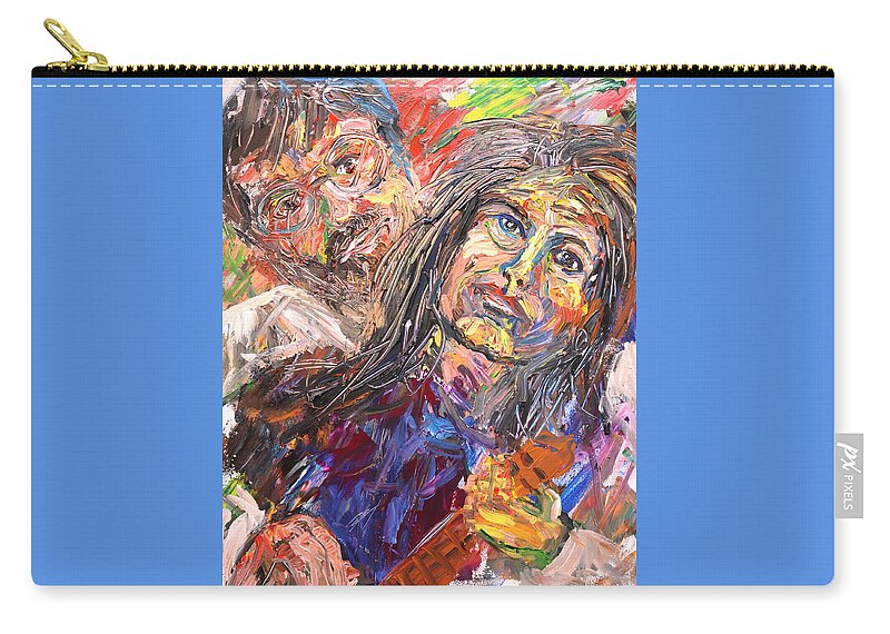Portraits Carry-all Pouch featuring the painting Man behind the women by Madeleine Shulman