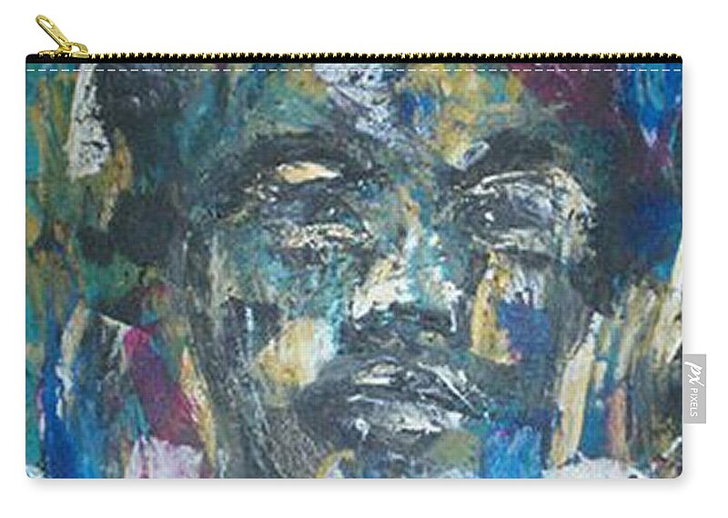 People Love Respect Zip Pouch featuring the painting Man I'am by Tyrone Hart