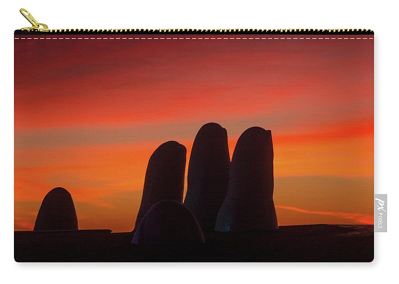 Sunrise Carry-all Pouch featuring the photograph Man Rising by Robert McKinstry