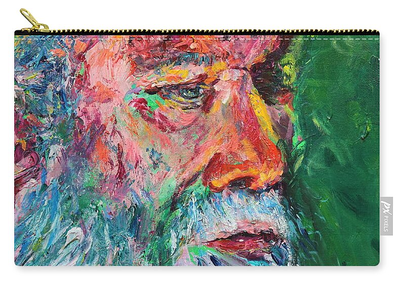 Portraits Zip Pouch featuring the painting Man with Crown by Madeleine Shulman