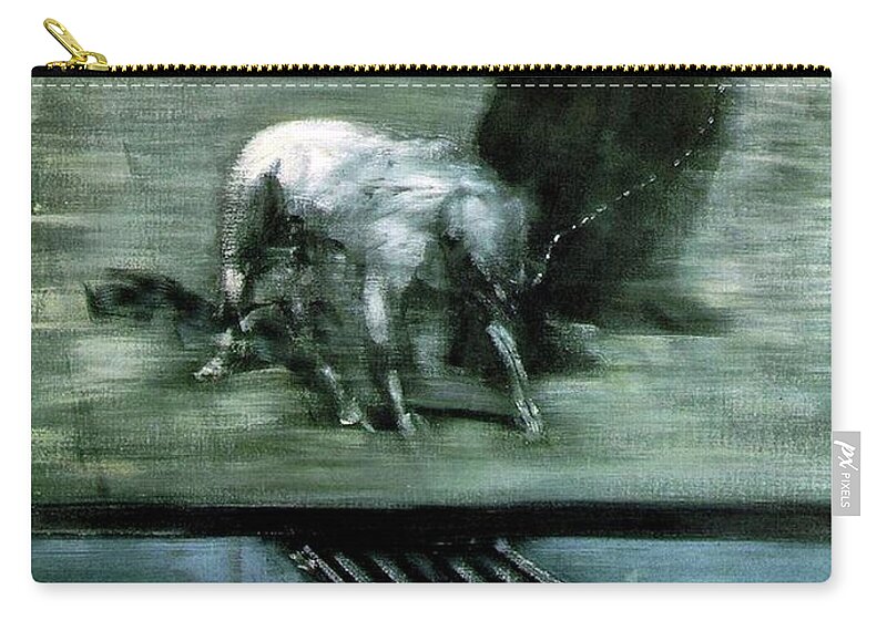 Man With Dog Carry-all Pouch featuring the painting Man with Dog by Francis Bacon