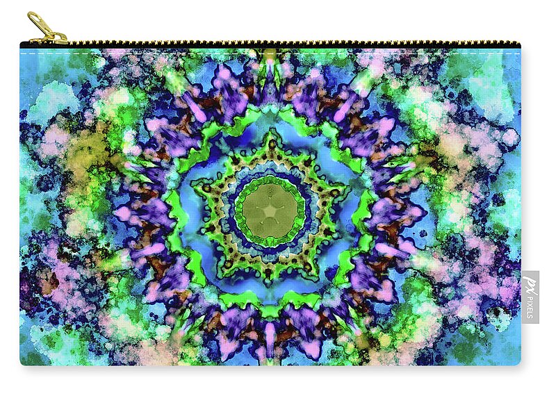 Mandala Zip Pouch featuring the digital art Mandala Art 1 by Patricia Lintner