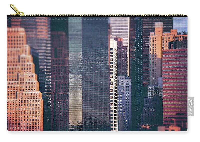 Manhattan Zip Pouch featuring the digital art Manhattan by Maye Loeser