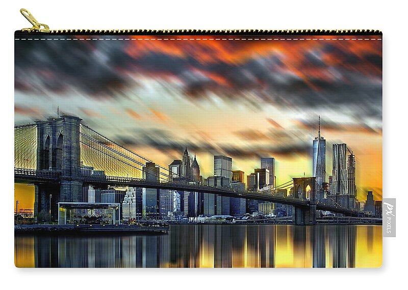 New York City Zip Pouch featuring the photograph Manhattan Passion by Az Jackson