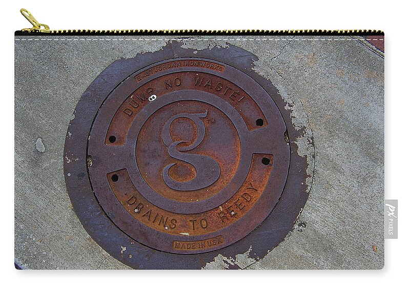Manhole Zip Pouch featuring the photograph Manhole III by Flavia Westerwelle