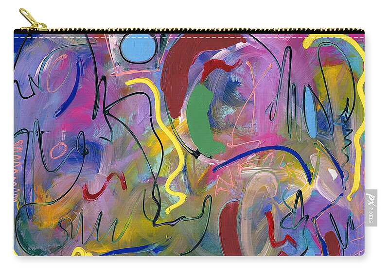 Abstract Zip Pouch featuring the painting Mania by Lynne Taetzsch