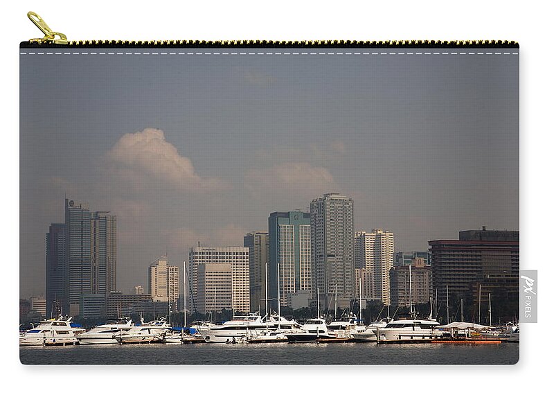 Manila Zip Pouch featuring the photograph Manila Bay. by Christopher Rowlands