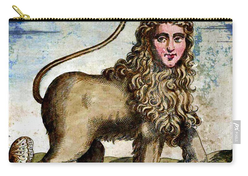 History Zip Pouch featuring the photograph Manticore by Photo Researchers