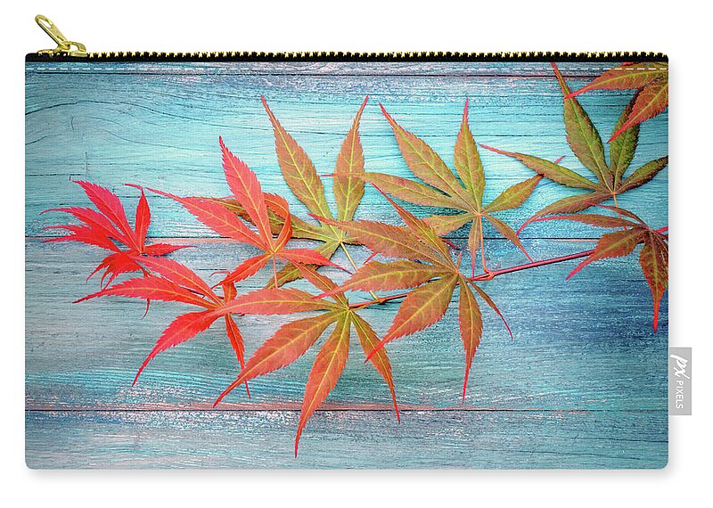 Leaves Zip Pouch featuring the photograph Maple Colors by Philippe Sainte-Laudy