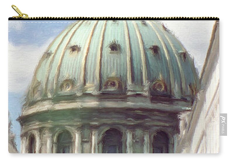 Chapel Zip Pouch featuring the painting Marble Church by Jeffrey Kolker