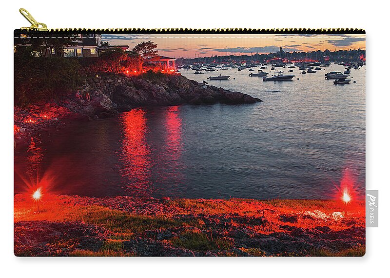 Marblehead Zip Pouch featuring the photograph Marblehead Harbor Illumination 2017 Chandler Hovey by Toby McGuire