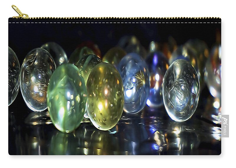 Marbles Zip Pouch featuring the digital art Marbles 2 by Cathy Anderson