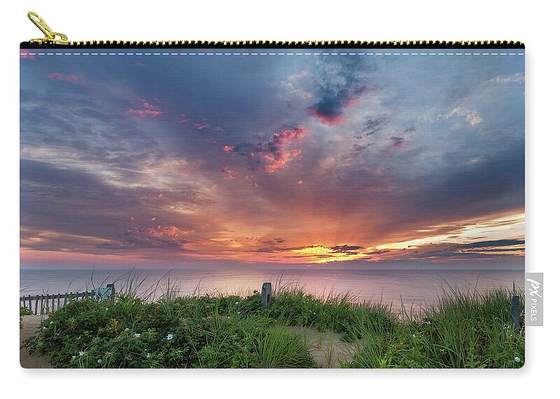 Square Zip Pouch featuring the photograph Marconi Station Sunrise Square by Bill Wakeley
