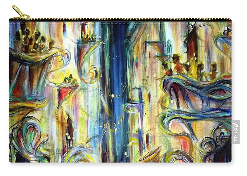 Mardi Gras Zip Pouch featuring the painting Mardi Gras by Heather Calderon