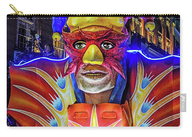 Mobile Zip Pouch featuring the digital art Mardi Gras Mask Float by Michael Thomas