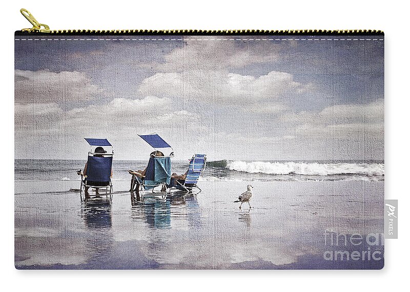 Water Zip Pouch featuring the photograph Margate Beach Relaxation by Alissa Beth Photography