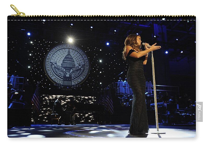 Mariah Carey Zip Pouch featuring the photograph Mariah Carey by Jackie Russo