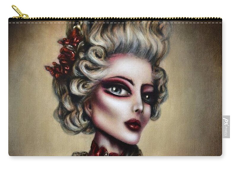 Red Carry-all Pouch featuring the painting The Trial of Marie Antoinette by Tiago Azevedo