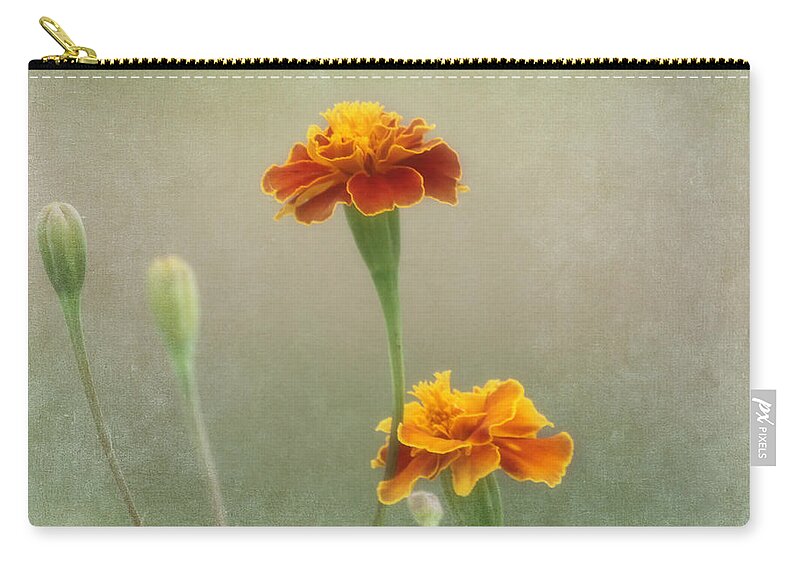 Flower Zip Pouch featuring the photograph Marigold Fancy by Kim Hojnacki